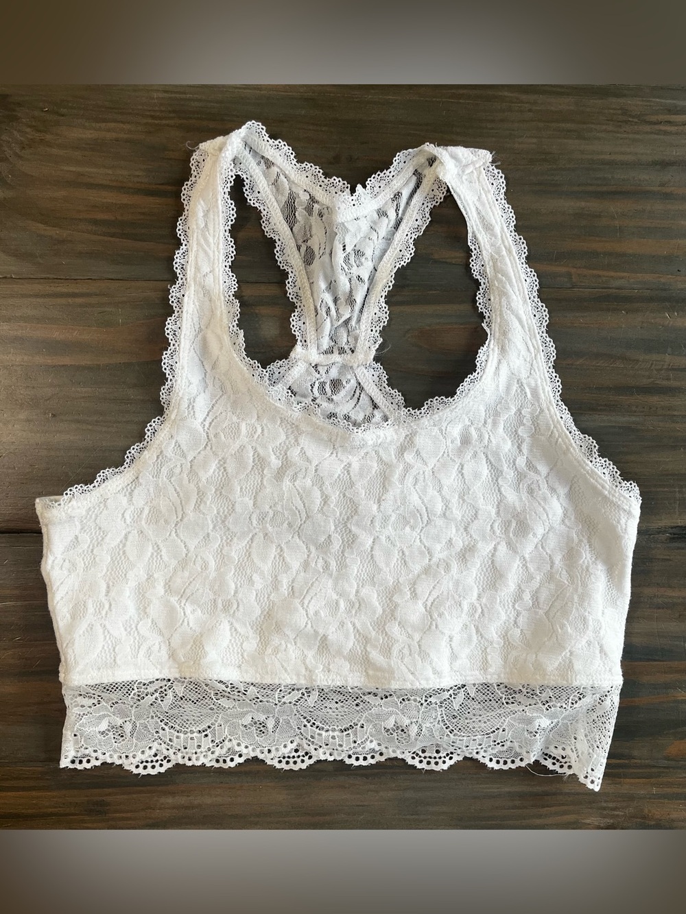 abercrombie kids White Lace Racerback Bralette